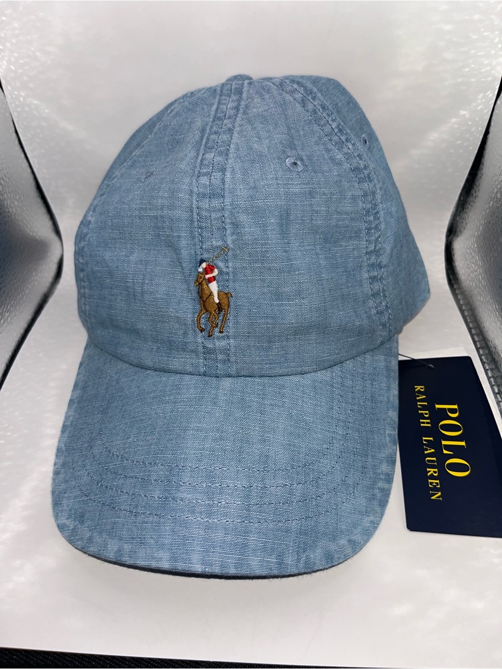Polo Ralph Lauren Denim 100% Cotton Classic Baseball Cap Brown Pony  Vintage NEW